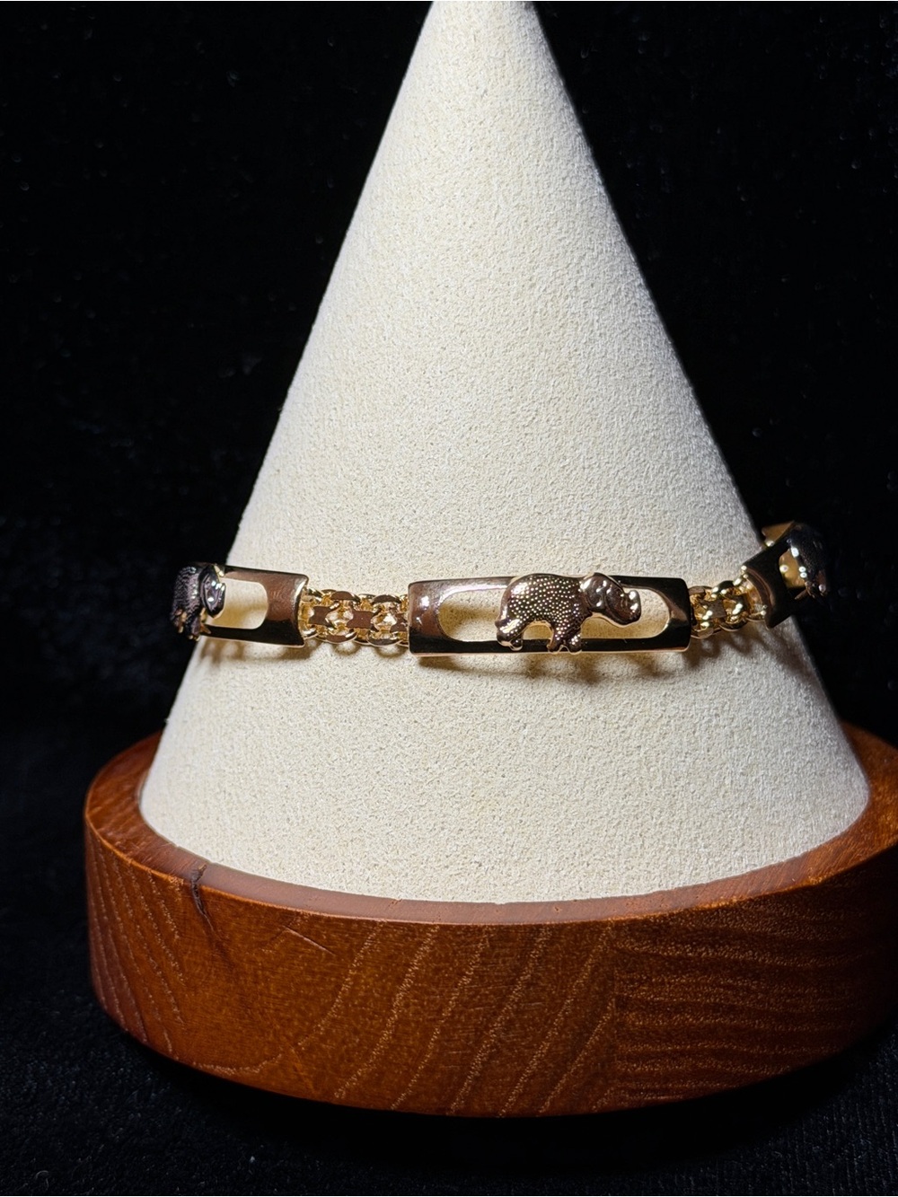 18k Gold Filled Two Toned Elephant Link Bracelet - Women’s Bracelet Size 7